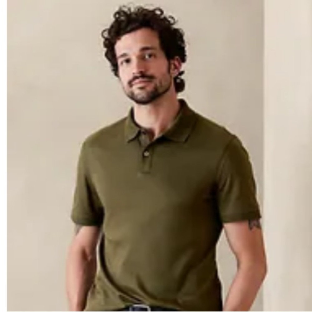 NWOT Men’s Banana Republic  Cotton Luxe Touch Polo | Size L